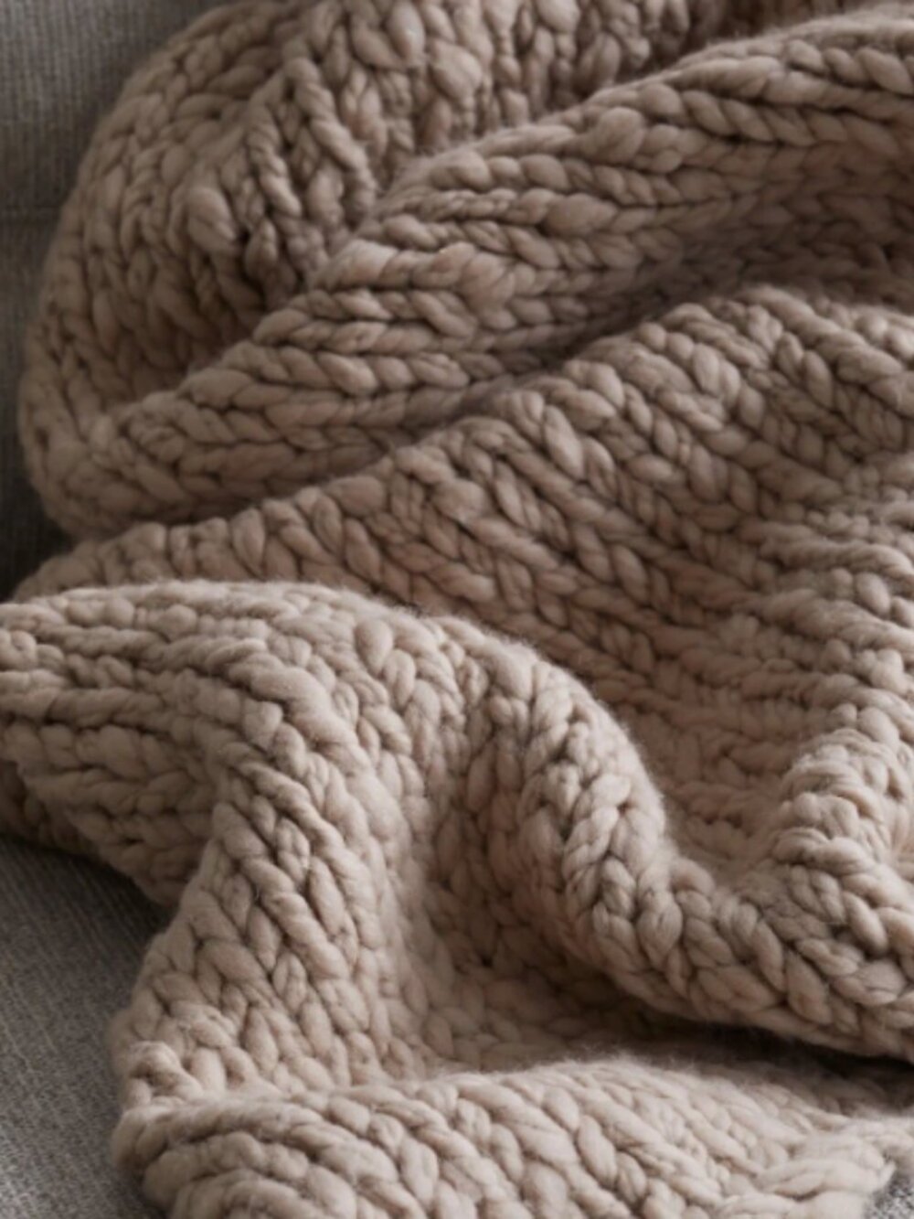 Quince Chunky Hand Knit Wool Throw Neutral NWT - Picture 2 of 2